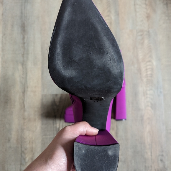 Free People X Jeffrey CampbellSatin Platform Block Heel Distortion Chelsea Boot - Picture 2 of 6